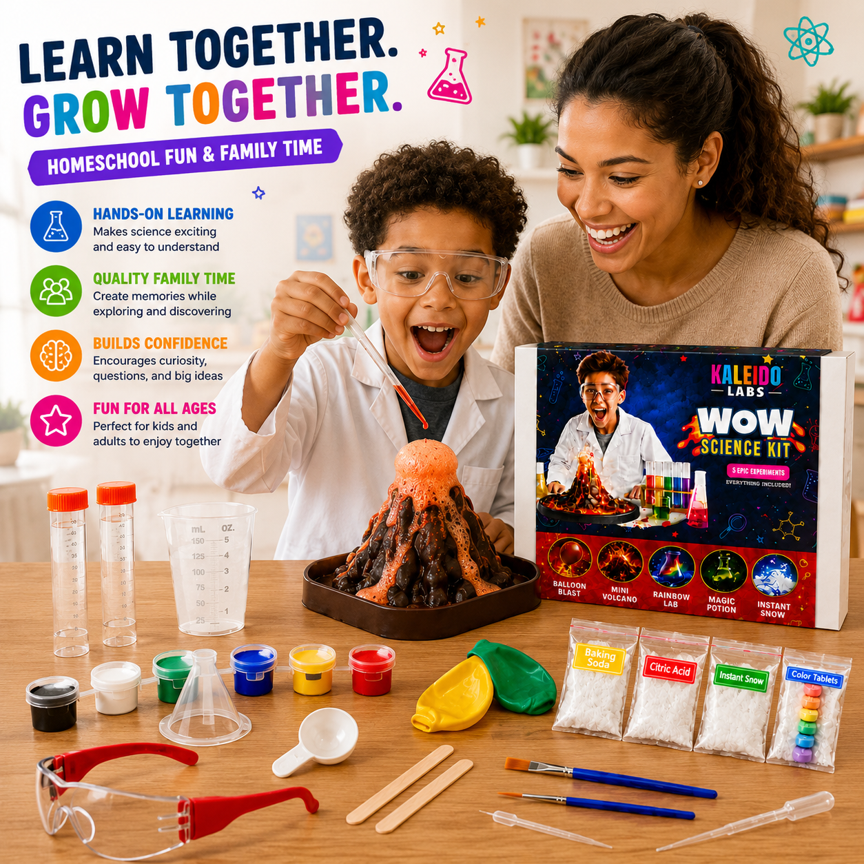 Kaleido WOW Science Activity Kit | 5 Hands-On STEM Experiments for Kids