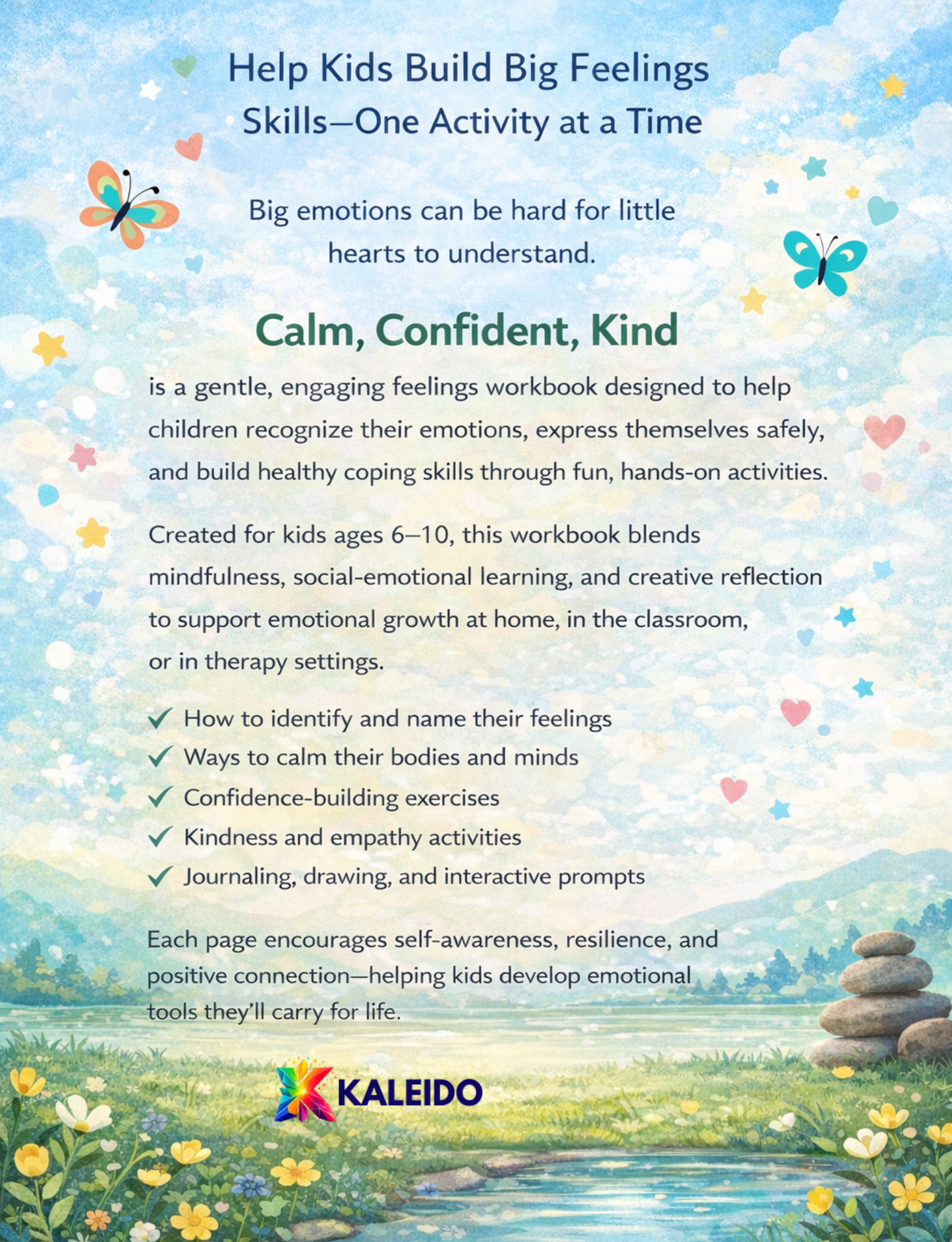 Calm, Confident, Kind: A Feelings Workbook with Activities to Help Kids Manage Emotions