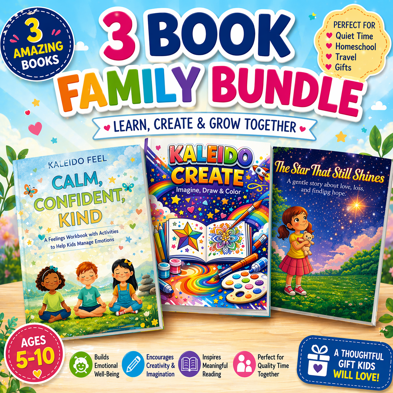 Kaleido Family Bundle | 3 Book Set for Kids Ages 5-10