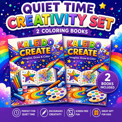 Quiet Time Creativity Set | 2 Coloring Books