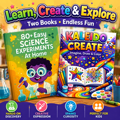 STEM + Creativity Bundle | Science Experiments + Coloring Book | Screen-Free Fun for Kids