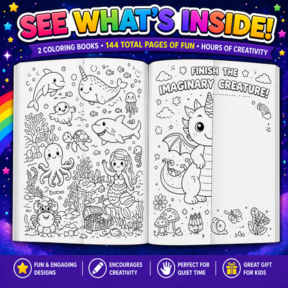 Quiet Time Creativity Set | 2 Coloring Books