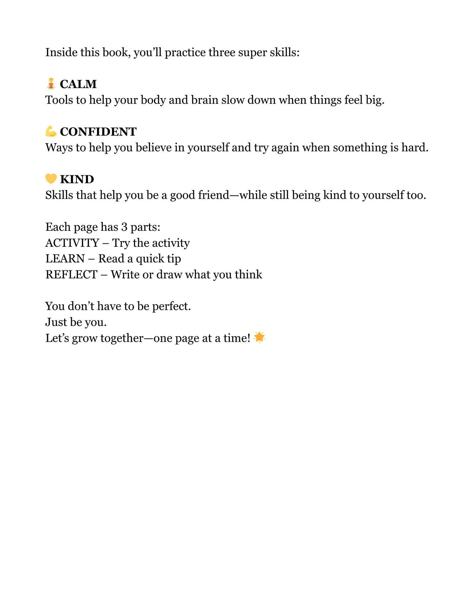 Calm, Confident, Kind: A Feelings Workbook with Activities to Help Kids Manage Emotions